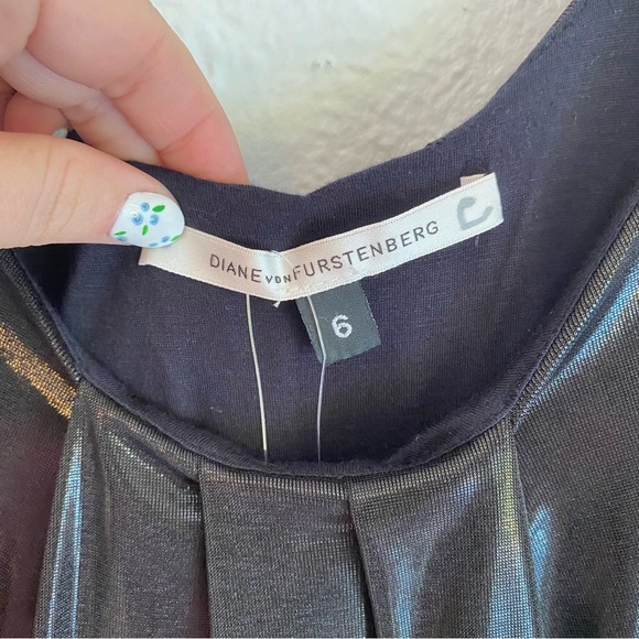 DIANE VON FURSTENBERG Black Sheath Lesley Dress Size 6 - Picture 6 of 11